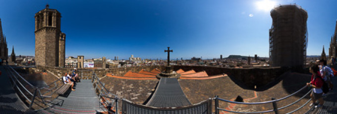 Auf dem Dach der Kathedrale in Barcelona – Kugelpanorama